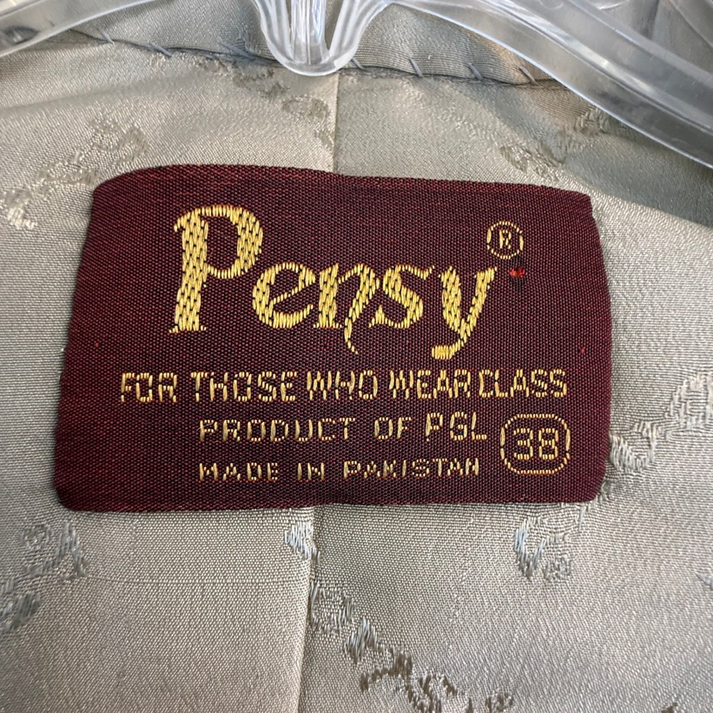 Pensy Nehru Vest 38 Beige Textured Waistcoat Mandarin Collar Button Front PGL - Picture 8 of 10